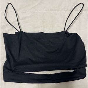 Black cut tank top